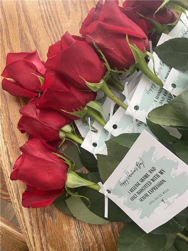 Image of roses with affirmations on them
